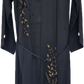Black Abaya with Gold Flower Embellishments