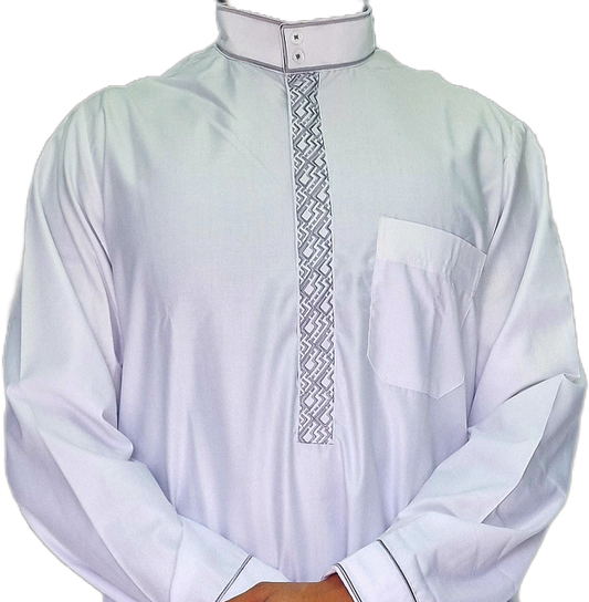 White Thobe with collar